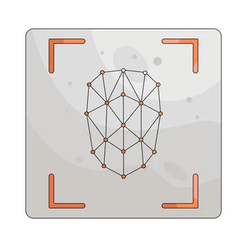 Illustration of Facial recognition Stock Illustration