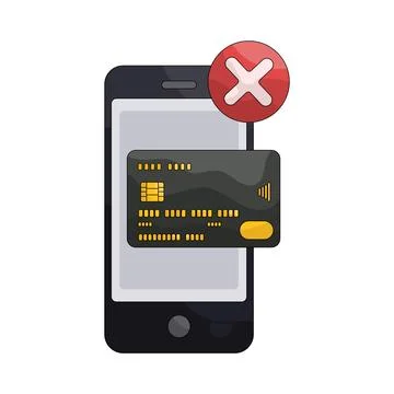 Illustration of Failed online payment Stock Illustration
