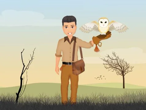 Illustration of falconer Stock Illustration