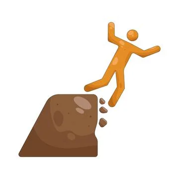 Illustration of fall hazard sign Stock Illustration
