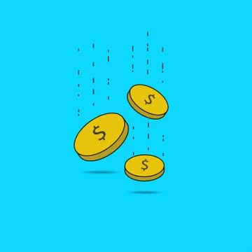 Illustration of falling gold coins vector design Stock-Illustration