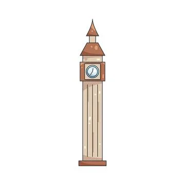 Illustration of famous clock tower Illustrazione stock