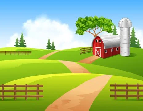 Illustration of farm background Stock Illustration