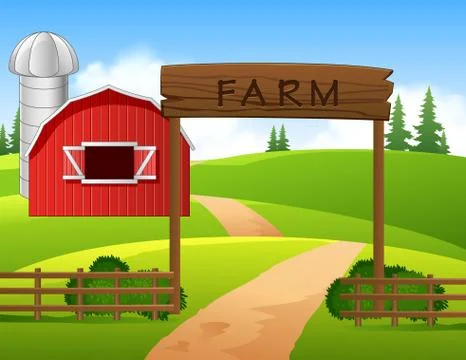 Illustration of farm background Stock Illustration