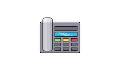 Illustration of a fax machine, representing a device for transmitting print.. Stock Footage 335259471