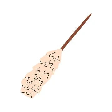 Illustration of feather duster. Eco-friendly cleaning products. Organic natur Stock Illustration