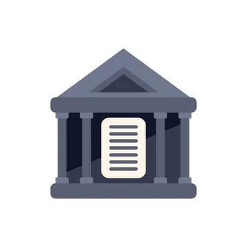 This illustration features a gray building with columns, reminiscent of ancie Ilustración de archivo