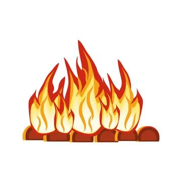 Illustration Featuring a Camp Fire Burning Brightly Stock Illustration