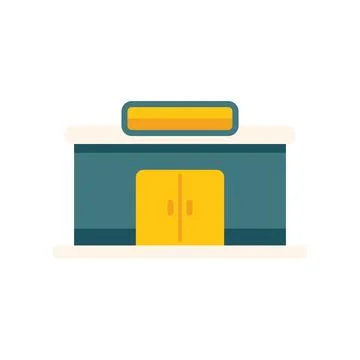 Illustration featuring a generic store front with a sign Stock Illustration