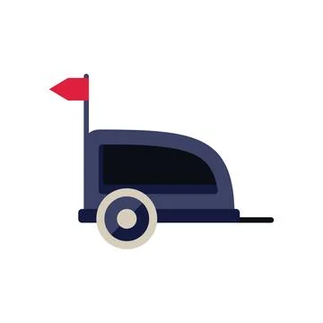 Illustration featuring a small trailer for bicycle, ideal for representing co Stock Illustration