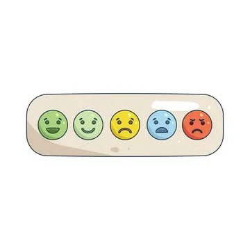 Illustration of feedback emoticon scale Stock Illustration