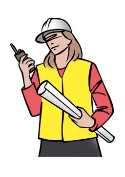 Illustration of female construction supervisor Stock Illustration