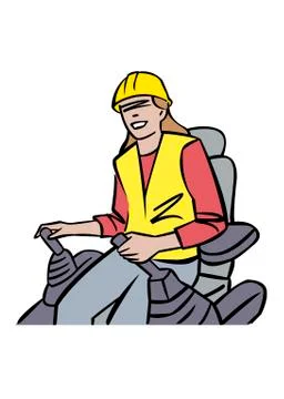 Illustration of female forklift operator Stock Illustration