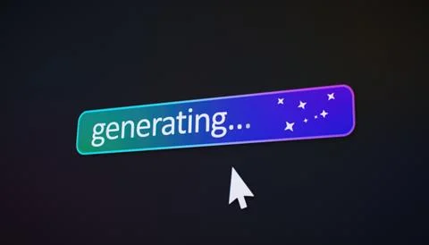 Illustration of a fictional website featuring an artificial intelligence. Stock Illustration