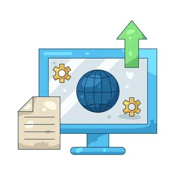 Illustration of File upload Stockillustratie