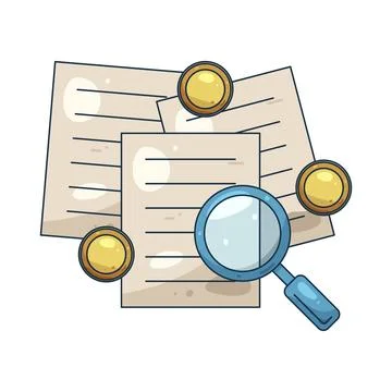 Illustration of Financial document audit Illustrazione stock