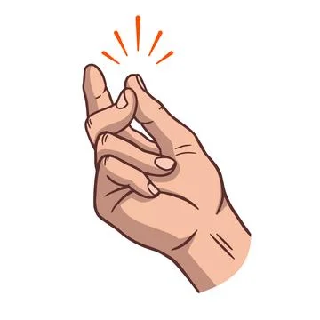 Illustration of a finger snap. Illustrazione stock