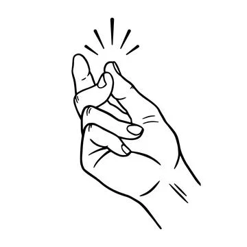 Illustration of a finger snap in linear style. Stock Illustration