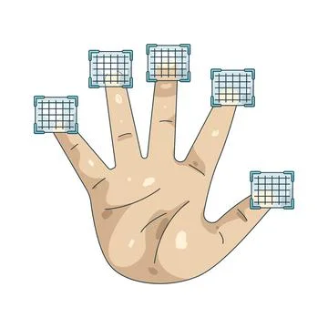 Illustration of fingerprint scan Stock Illustration