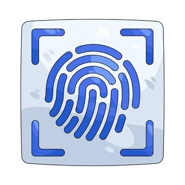 Illustration of fingerprint scan Stock Illustration