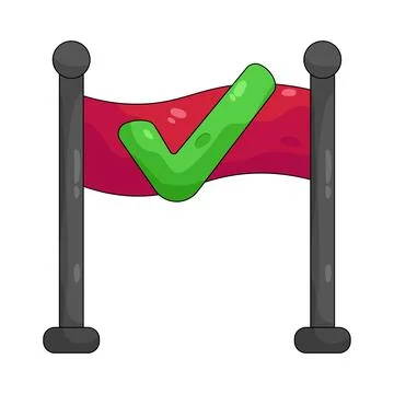 Illustration of finish line with a checkmark 스톡 일러스트