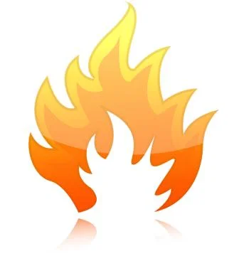 Illustration of fire flames isolated over a white background. 스톡 일러스트