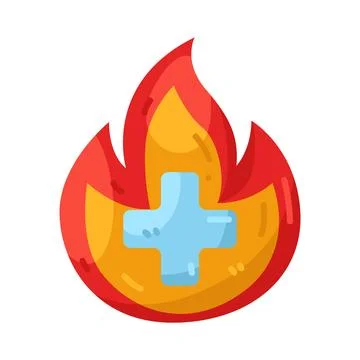 Illustration of Fire with plus Illustrazione stock