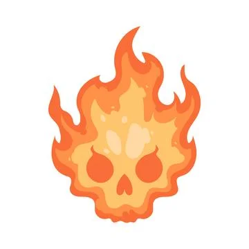 Illustration of fire skull Stock Illustration