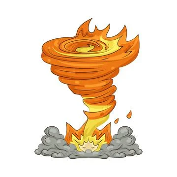 Illustration of fire tornado Stock Illustration