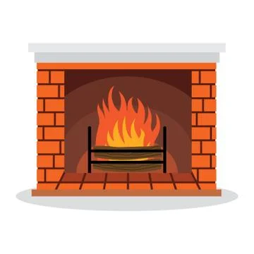Illustration Fireplace with Stock-Illustration