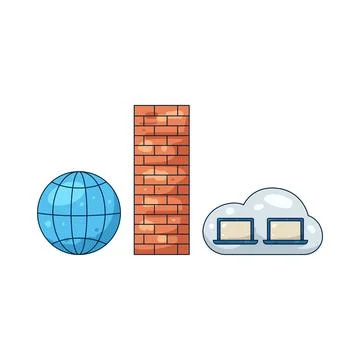 Illustration of firewall Stockillustratie