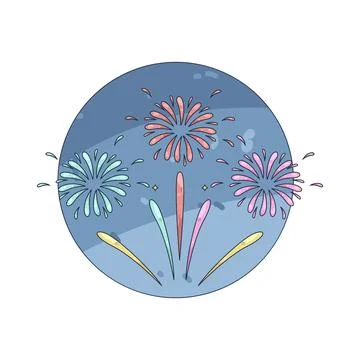 Illustration of Fireworks Stock Illustration