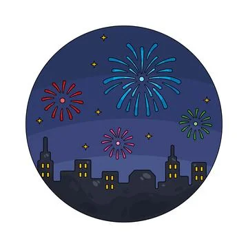 Illustration of Fireworks Stock Illustration