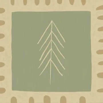 Illustration of fish skeleton bone on green surface with ornamental design Illustrazione stock