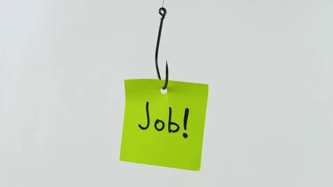 Illustration, on fishhook Job Video stock 81026544