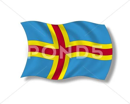 Illustration, Flag of Aland Islands Stock Illustration