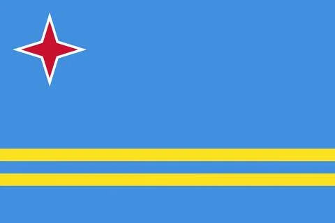 An illustration of the flag of Aurba Stock Illustration