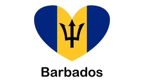 Illustration Flag of Barbados for continue, Flag Of Barbados Isolated On Whit Stock Illustration