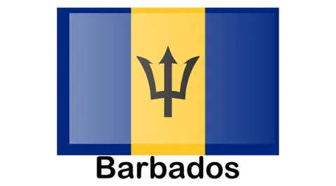 Illustration Flag of Barbados for continue, Flag Of Barbados Isolated On Whit Stock Illustration