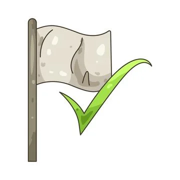 Illustration of flag with a checkmark 스톡 일러스트