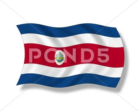 Illustration, Flag of Costa Rica Stock Illustration