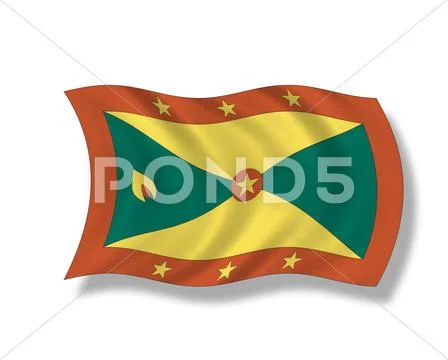 Illustration, Flag of Grenada Stock Illustration