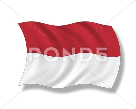 Illustration, Flag of Indonesia Stock Illustration