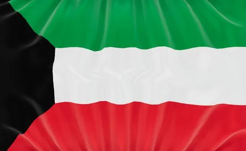Illustration of the flag of Kuwait Illustrazione stock