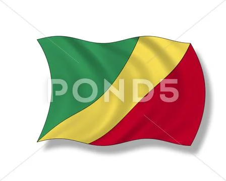 Illustration, Flag of the Republic of the Congo Stock Illustration
