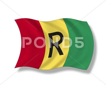 Illustration, Flag of Rwanda (1961-2001) Stock Illustration