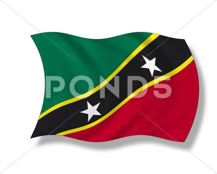 Illustration, Flag of Saint Kitts and Nevis Stock Illustration