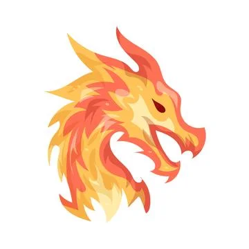 Illustration of flame dragon head Stock Illustration