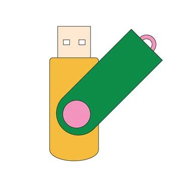 Illustration flashdisk retro bold vibrant unique isolated Stock Illustration
