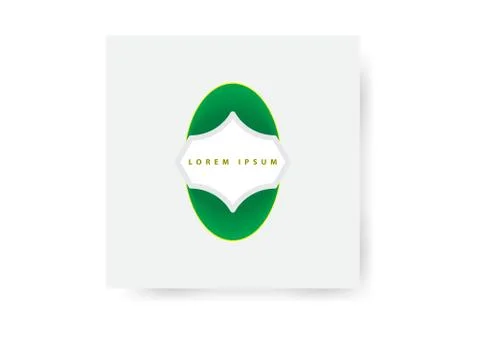 Illustration of a flat emblem with a green background Stock Illustration
